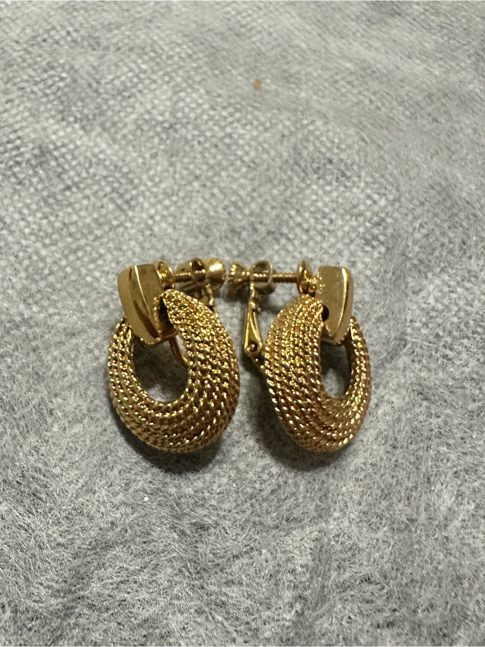 Napier Gold-Tone Twisted Hoop Clip Earrings